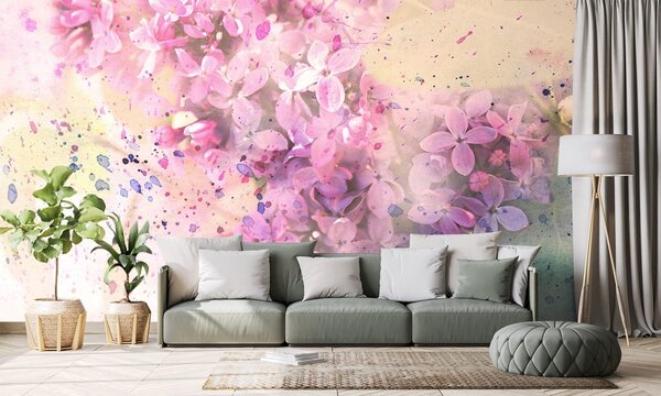 Carta da parati – Ramo di fiori rosa