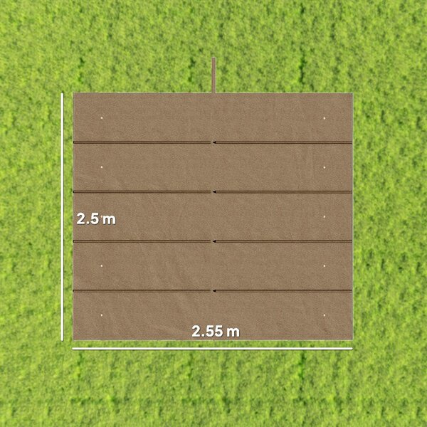VivaGarden Copertura Pergola con 10 Fori di Drenaggio in Poliestere 250x255 cm per Pergola 3x3m colore Marrone Chiaro