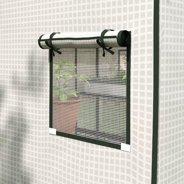 VivaGarden Copertura Serra da Giardino in PE con Porta a Cerniera e Finestre 140x143x190 cm colore Bianco