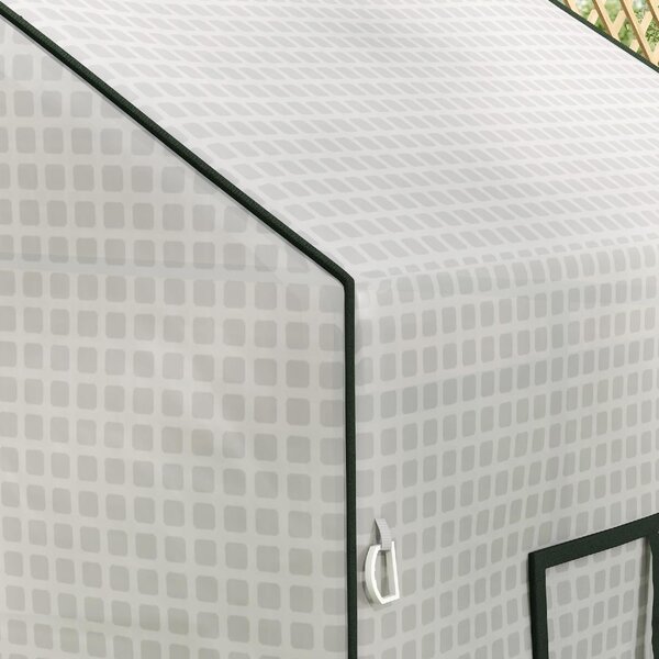 VivaGarden Copertura Serra da Giardino in PE con Porta a Cerniera e Finestre 140x73x190 cm colore Bianco