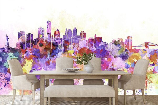 Carta da parati – New York in stile acquerello