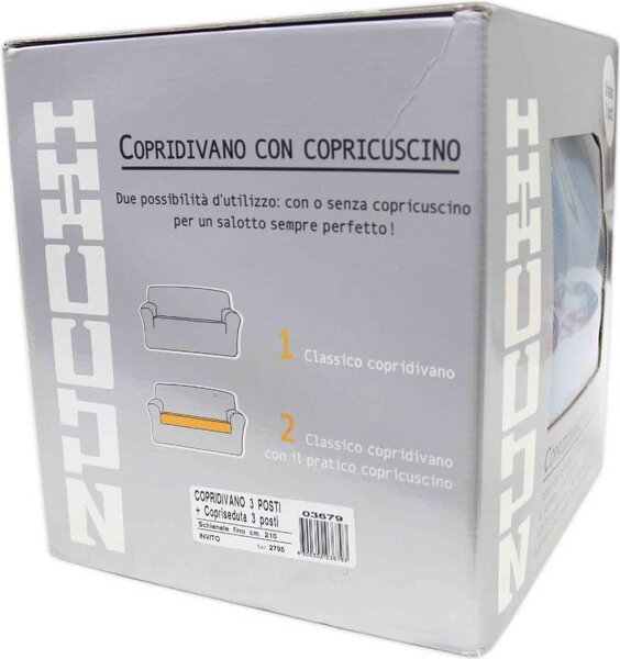 ZUCCHI Copridivano 3 Posti elasticizzato Tinta Unita con Copricuscino colore Verde - Zucchi