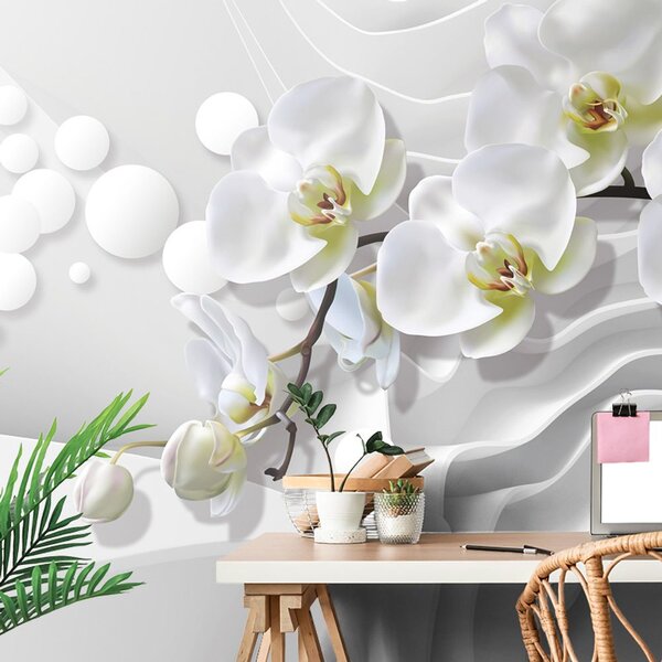 Carta da parati – Orchidea su sfondo astratto