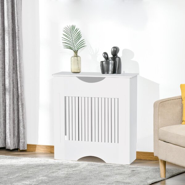 DecHome Copritermosifone Bianco in MDF con Piano d'Appoggio e Design Antiribaltamento 78x19x82 cm - 149-820