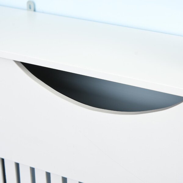 DecHome Copritermosifone Bianco in MDF con Piano d'Appoggio e Design Antiribaltamento 78x19x82 cm - 149-820