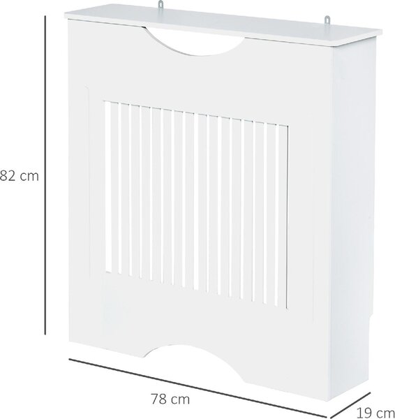 DecHome Copritermosifone Bianco in MDF con Piano d'Appoggio e Design Antiribaltamento 78x19x82 cm - 149-820