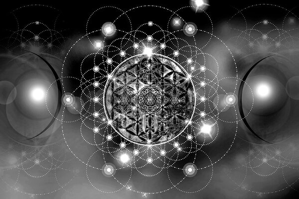 Carta da parati – Mandala affascinante in bianco e nero
