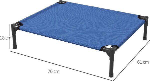 AllMyPets Cuccia Lettino per Cani Rialzato Pieghevole per Interno ed Esterno in Metallo e Tessuto Oxford 76x61x18 cm colore Blu - U476065