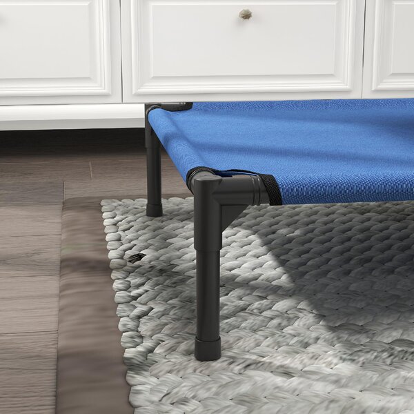 AllMyPets Cuccia Lettino per Cani Rialzato Pieghevole per Interno ed Esterno in Metallo e Tessuto Oxford 76x61x18 cm colore Blu - U476065