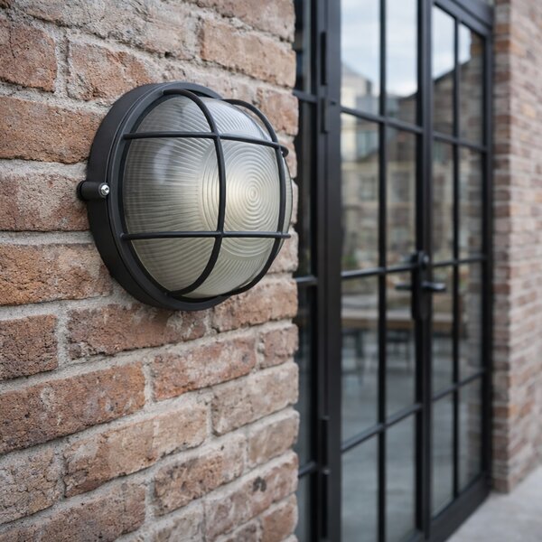 Lampada da parete per esterni industriale grigio scuro IP44 - Hanneke