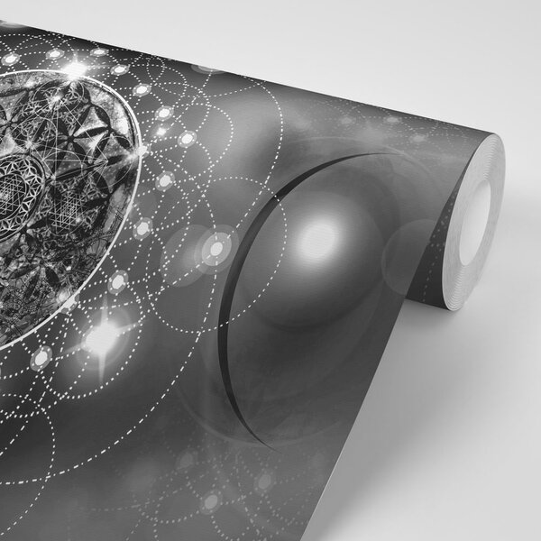 Carta da parati – Mandala affascinante in bianco e nero
