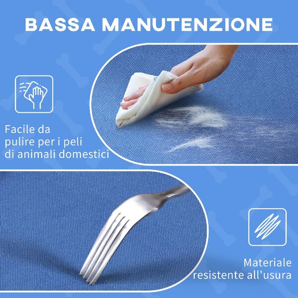 AllMyPets Cuccia Lettino per Cani Rialzato Pieghevole per Interno ed Esterno in Metallo e Tessuto Oxford 76x61x18 cm colore Blu - U476065
