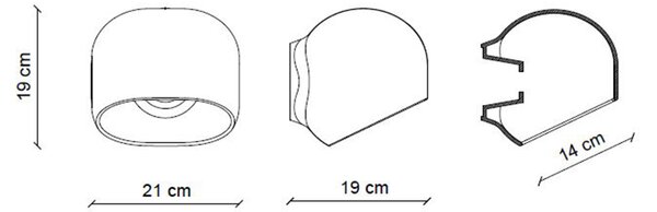 Applique Ayrton gialla 21 cm Ferroluce