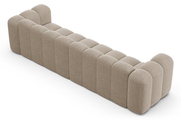 Divano beige con rivestimento in ciniglia 290 cm Lupine – Micadoni