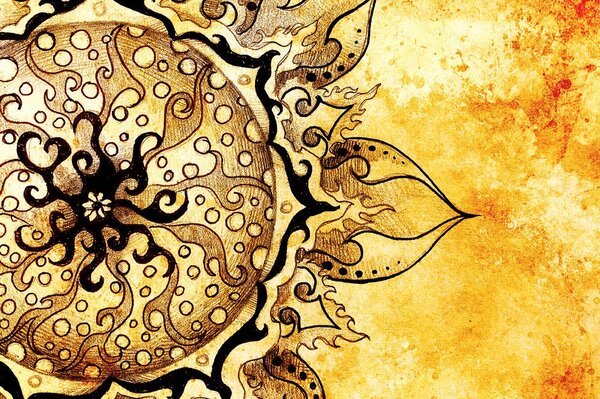 Carta da parati – Mandala con tocco vintage