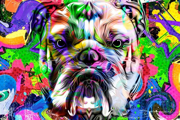 Carta da parati – Bulldog pop-art