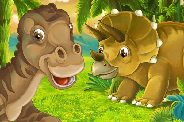 Carta da parati – Dinosauri allegri