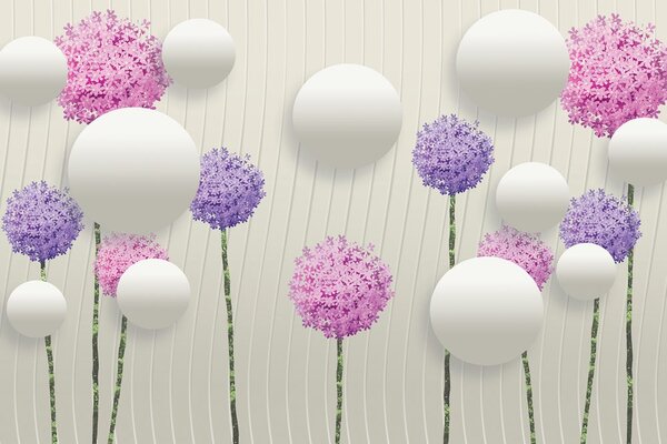 Carta da parati – Fiori astratti interessanti