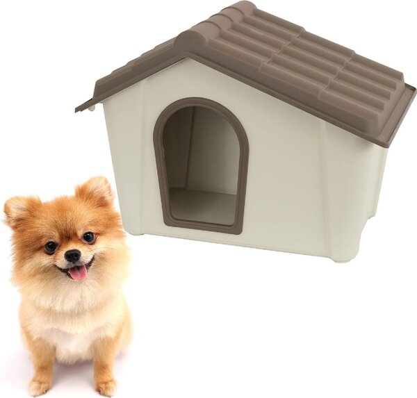 ArtPlast Cuccia per Cani da Esterno Taglia Piccola in resina 595x515xH410 mm colore Beige / Tortora - PC1T