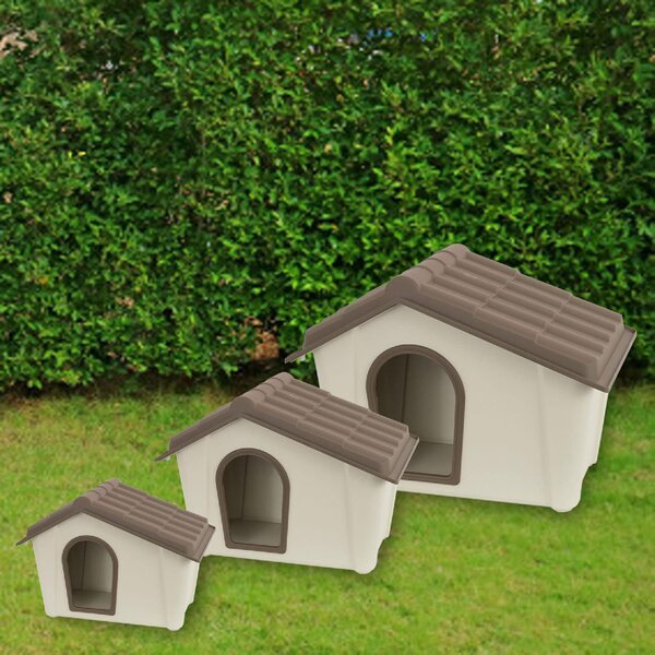 ArtPlast Cuccia per Cani da Esterno Taglia Piccola in resina 595x515xH410 mm colore Beige / Tortora - PC1T