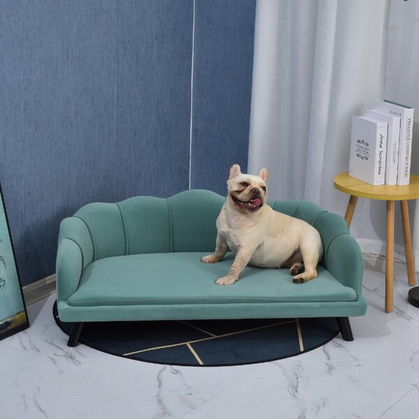 AllMyPets Cuccia per Cani da Interno Taglia Media Grande Divanetto con Cuscino Imbottito e Rivestimento Sfoderabile colore Verde - D04153GN