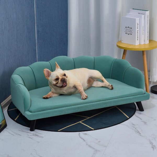 AllMyPets Cuccia per Cani da Interno Taglia Media Grande Divanetto con Cuscino Imbottito e Rivestimento Sfoderabile colore Verde - D04153GN