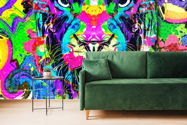 Carta da parati – Felino multicolore