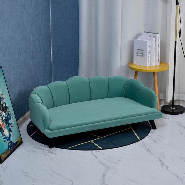 AllMyPets Cuccia per Cani da Interno Taglia Media Grande Divanetto con Cuscino Imbottito e Rivestimento Sfoderabile colore Verde - D04153GN
