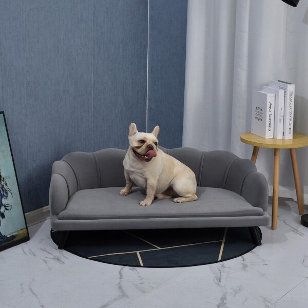 AllMyPets Cuccia per Cani da Interno Taglia Medio Grande Divanetto con Cuscino Imbottito e Rivestimento Sfoderabile colore Grigio - 153CG