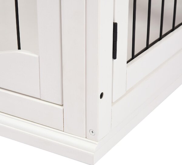 AllMyPets Cuccia per Cani da Interno Taglia Piccola Casetta Fino 30kg da in Legno e Acciaio 58.5x81x 66cm Bianco - 040WTD02