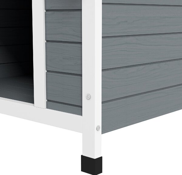 AllMyPets Cuccia per Cani in Legno da Esterno Casetta per Cani Grandi con Pavimento Rimovibile 84x99x87 cm colore Grigio - GYA535F