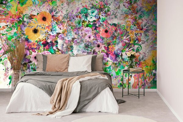 Carta da parati – Fiori multicolori
