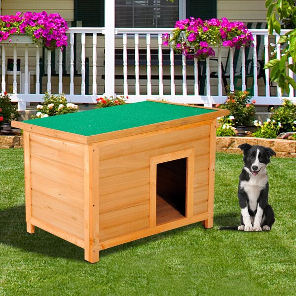 AllMyPets Cuccia per Cani o Gatti da Esterno Taglia Media Impermeabile da In Legno Di Abete 85x58x58 cm - D0D014