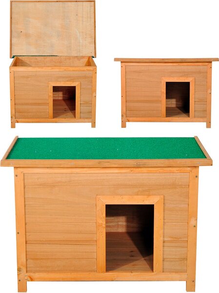 AllMyPets Cuccia per Cani o Gatti da Esterno Taglia Media Impermeabile da In Legno Di Abete 85x58x58 cm - D0D014