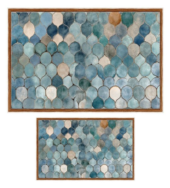 Set di tappetini per il bagno blu 2 pz 60x100 cm – Foutastic