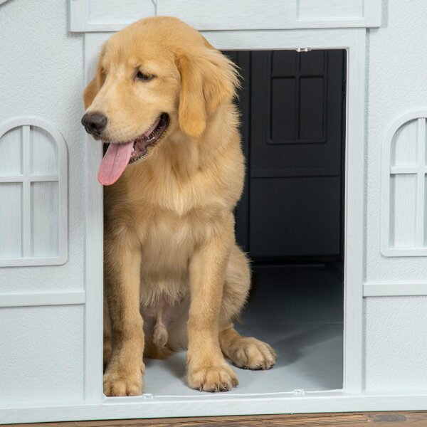 AllMyPets Cuccia per Cani o Gatti da Esterno Taglia Media e max 30kg in PP Impermeabile 84.2x98.2x82cm Blu - 125V01BU-D02