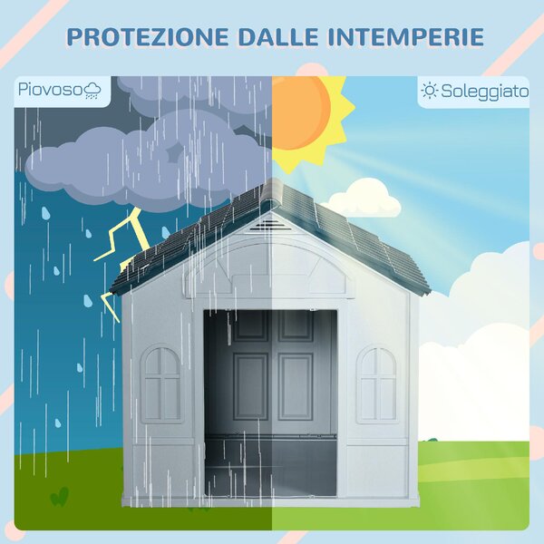 AllMyPets Cuccia per Cani o Gatti da Esterno Taglia Media e max 30kg in PP Impermeabile 84.2x98.2x82cm Blu - 125V01BU-D02