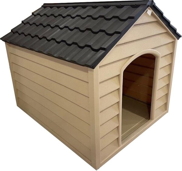 STARPLAST Cuccia per Cani o Gatti da Esterno Taglia Medio Piccola in Plastica cm 71X71X68H Colore Beige / Marrone