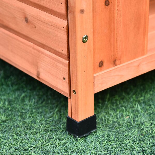 AllMyPets Cuccia per Cani o Gatti da Esterno Taglia Media Rialzata Fino a 30 Kg In Legno 81.3x91.5x98.5 cm - D0D03D