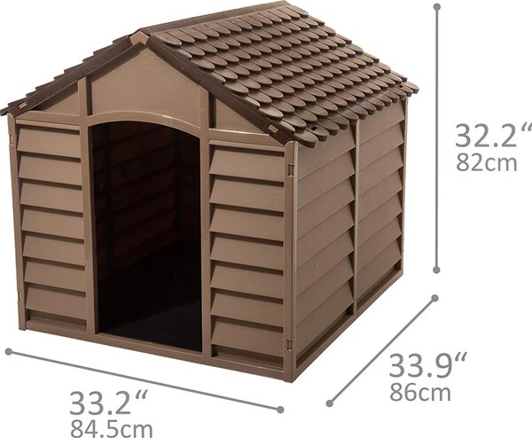 STARPLAST Cuccia per Cani o Gatti da Esterno Taglia Medio Piccola in Plastica cm 86x84x82h colore BEIGE/MARRONE - 50-701
