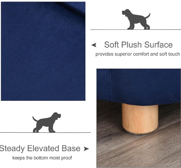 AllMyPets Cuccia per Cani o Gatti da Interno Taglia Media Divano o e in Velluto colore Blu - 167BUD04