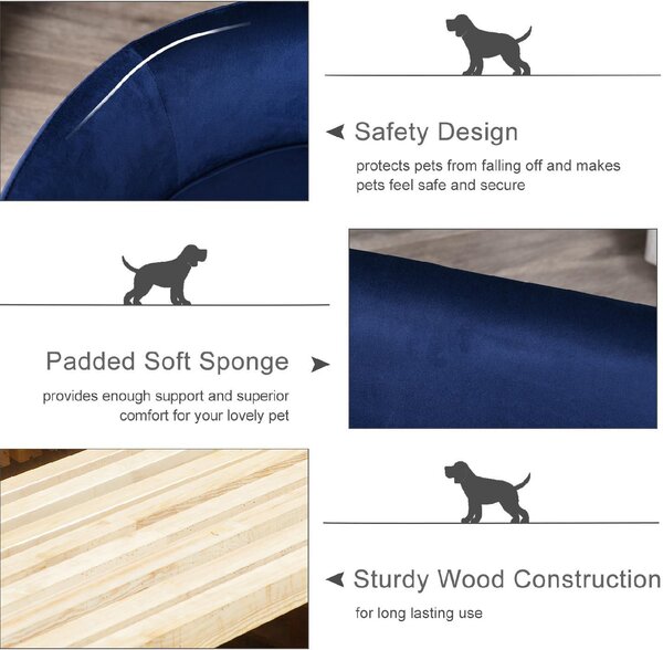 AllMyPets Cuccia per Cani o Gatti da Interno Taglia Media Divano o e in Velluto colore Blu - 167BUD04