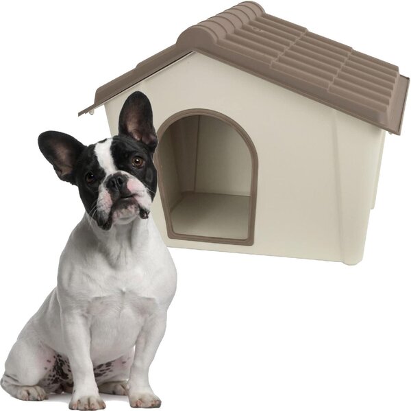 ArtPlast Cuccia per Cani o Gatti da Esterno Taglia Medio Piccola in resina 790x592x608h mm colore Beige / Tortora - PC2T