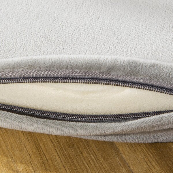 AllMyPets Cuccia per Cani o Gatti da Interno Taglia Media Rotonda con Bordi Rialzati e Cuscino Lettino Imbottito Effetto Velluto 93x15cm Grigia - 