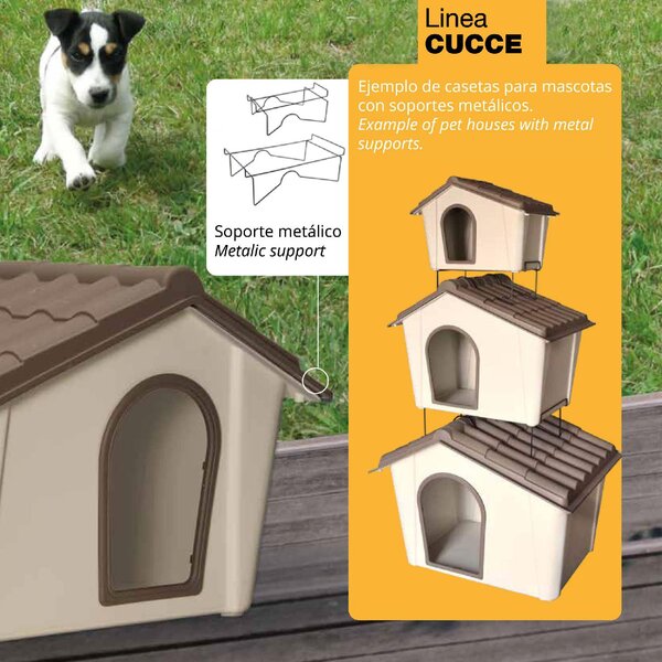 ArtPlast Cuccia per Cani o Gatti da Esterno Taglia Medio Piccola in resina 790x592x608h mm colore Beige / Tortora - PC2T