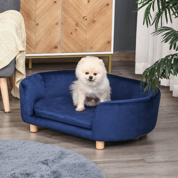 AllMyPets Cuccia per Cani o Gatti da Interno Taglia Media Divano o e in Velluto colore Blu - 167BUD04