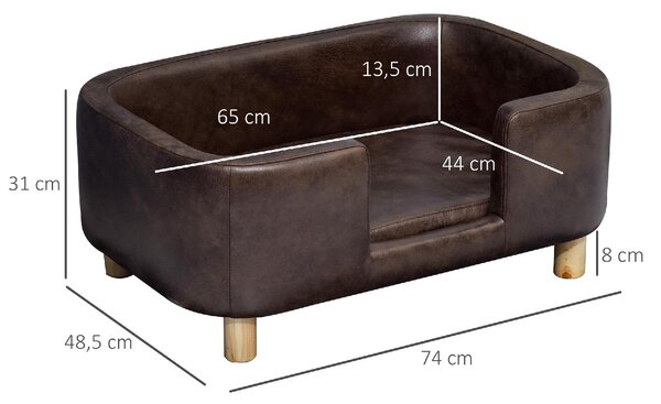 AllMyPets Cuccia per Cani o Gatti da Interno Taglia Medio Piccola Divanetto Cuscino Rivestito In Gommapiuma Rimovibile 74x48.5x31 cm - D04158