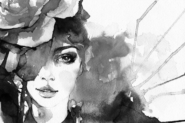 Carta da parati – Ritratto di donna in bianco e nero