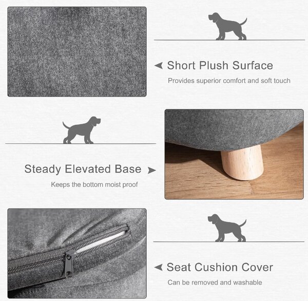 AllMyPets Cuccia per Cani o Gatti da Interno Taglia Medio Piccola Divanetto da con Cuscino Lavabile 70x47x30cm Grigio Antracite