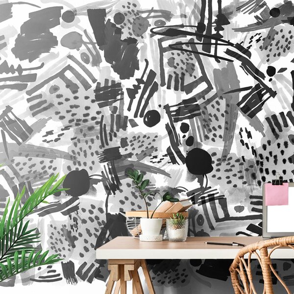 Carta da parati – Pop art astratto in bianco e nero